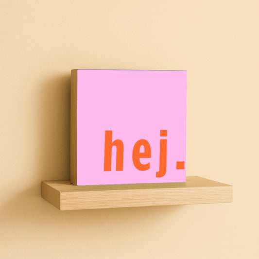 Skandinavische Wanddeko – Hej Holzbild – minimalistische Deko Flur – nordische Deko modern – kleines Geschenk Einzug