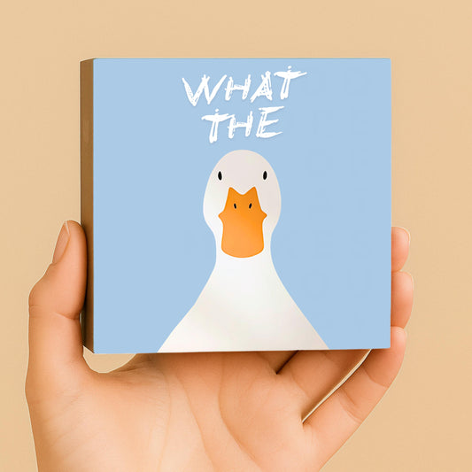 Lustiger Spruch Deko – What the duck – freche Wanddeko – kleines Geschenk lustig – Humor Holzschild