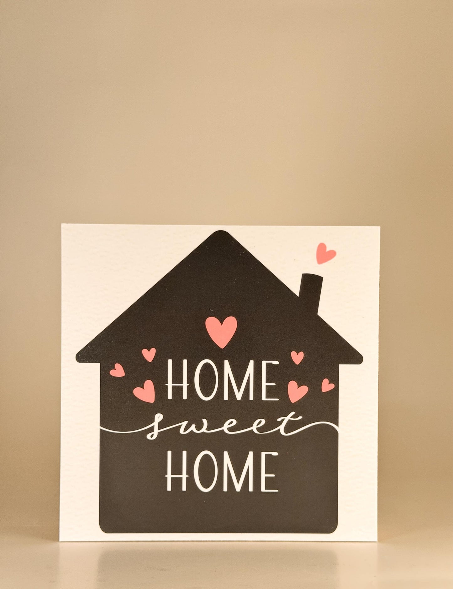 Home Sweet Home Holzbild – Einzug Geschenk – Mini Holzschild 10x10 cm – Wohnzimmer Deko – Geschenk neues Zuhause
