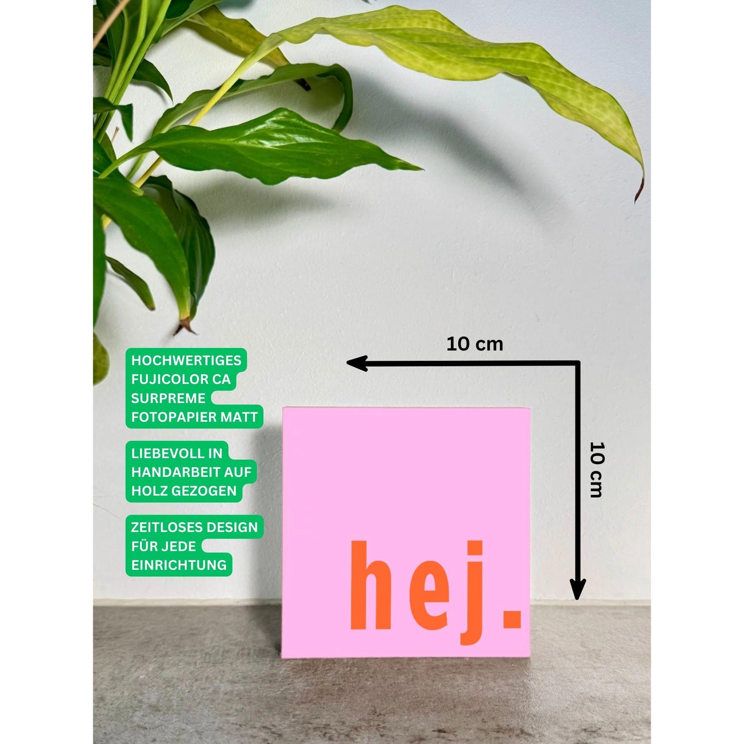Skandinavische Wanddeko – Hej Holzbild – minimalistische Deko Flur – nordische Deko modern – kleines Geschenk Einzug