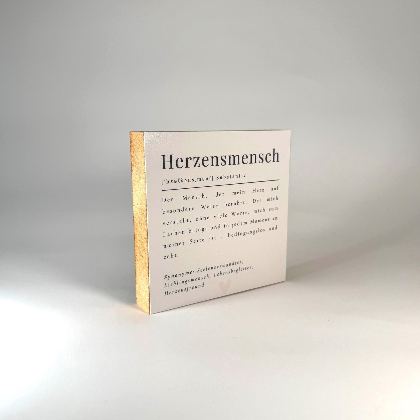 Herzensmensch – 10x10 cm Mini Art Print – kleines Geschenk zum Hinstellen & Aufhängen