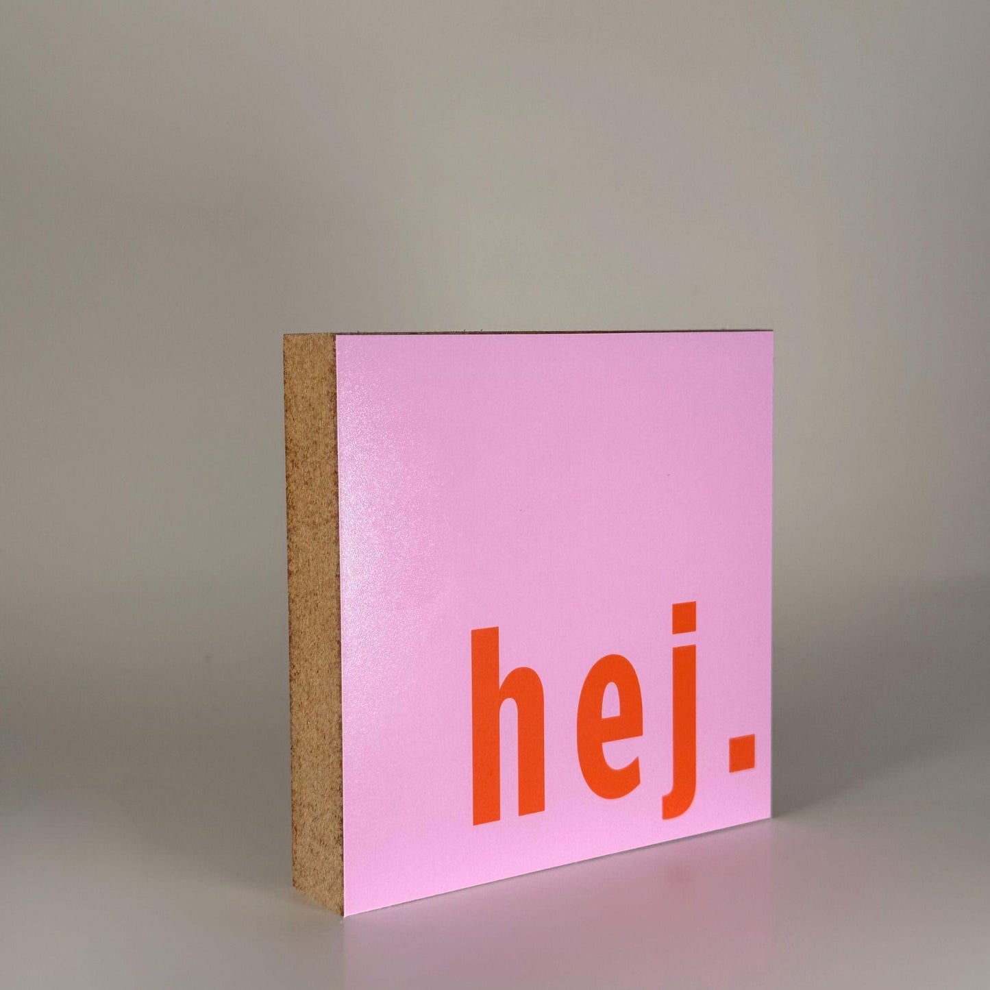 Skandinavische Wanddeko – Hej Holzbild – minimalistische Deko Flur – nordische Deko modern – kleines Geschenk Einzug