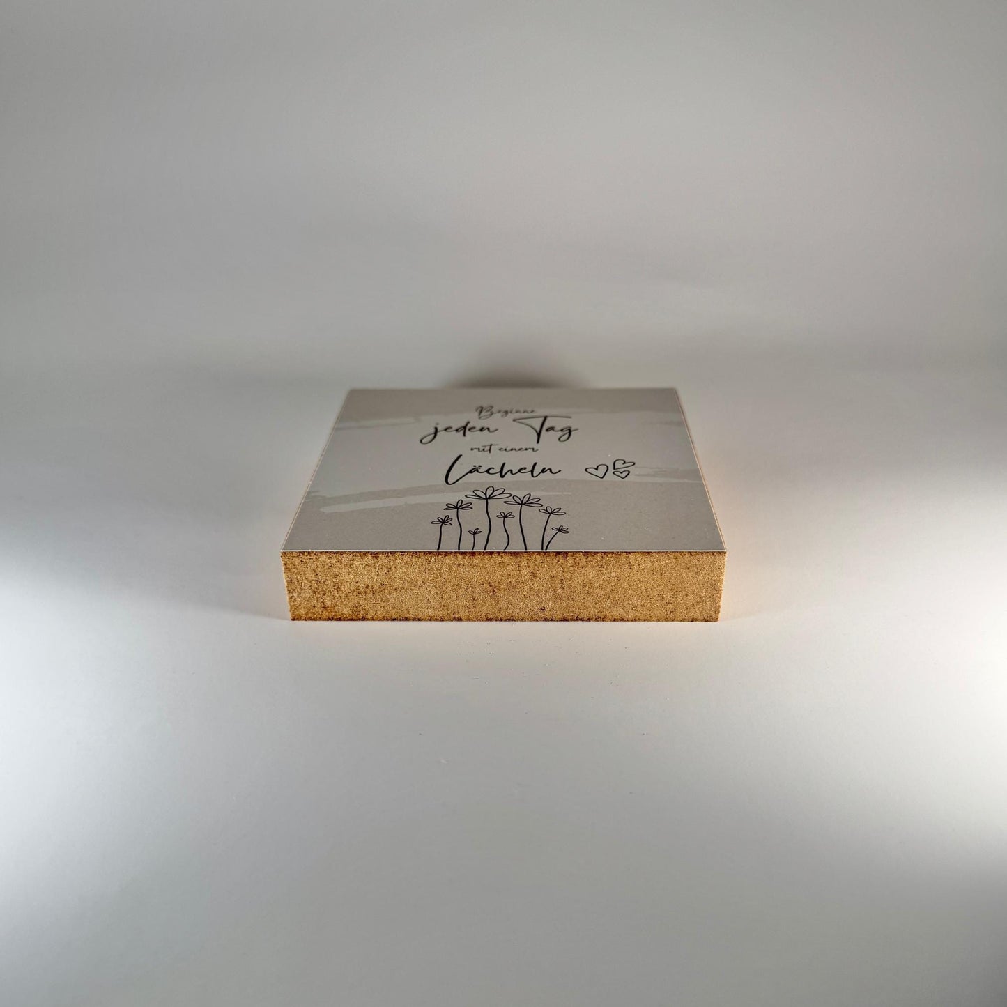 Beginne jeden Tag mit einem Lächeln – 10x10 cm Mini Art Print – Motivationsbild zum Hinstellen & Aufhängen