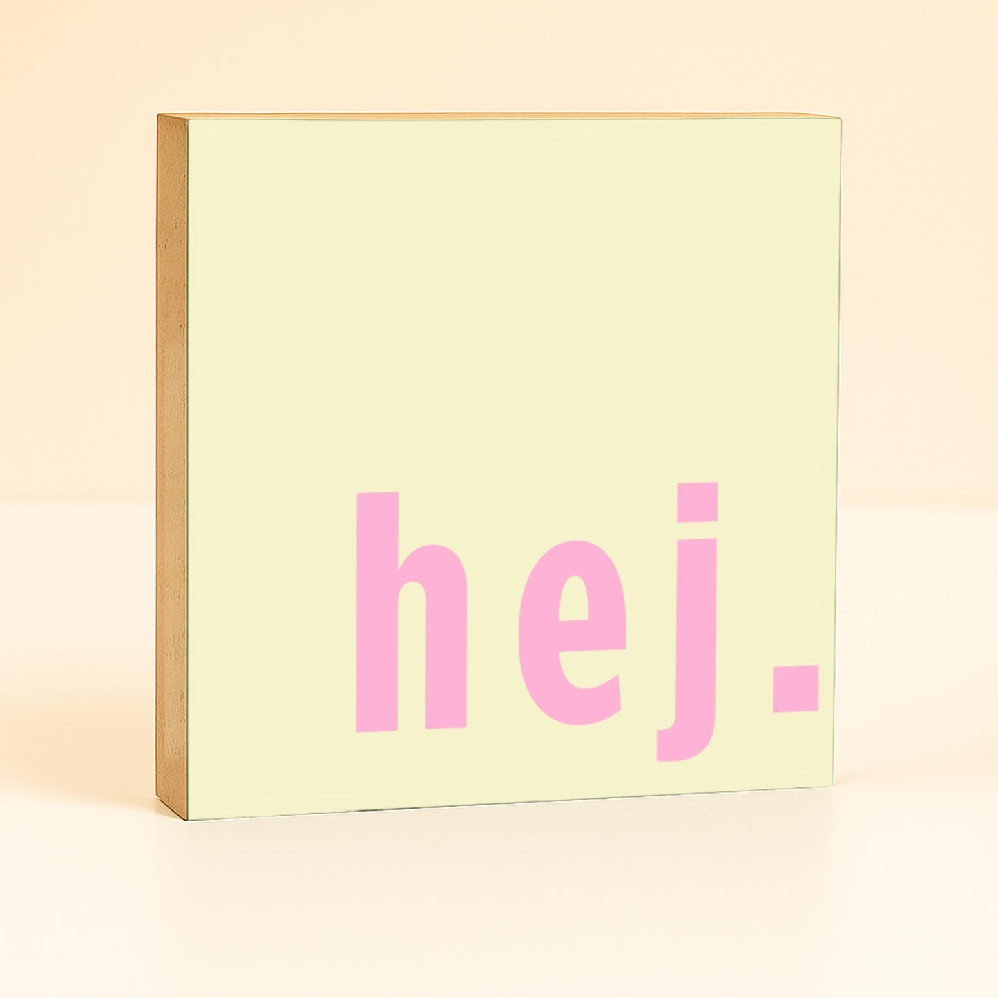 Skandinavische Wanddeko – Hej Holzbild – minimalistische Deko Flur – nordische Deko modern – kleines Geschenk Einzug