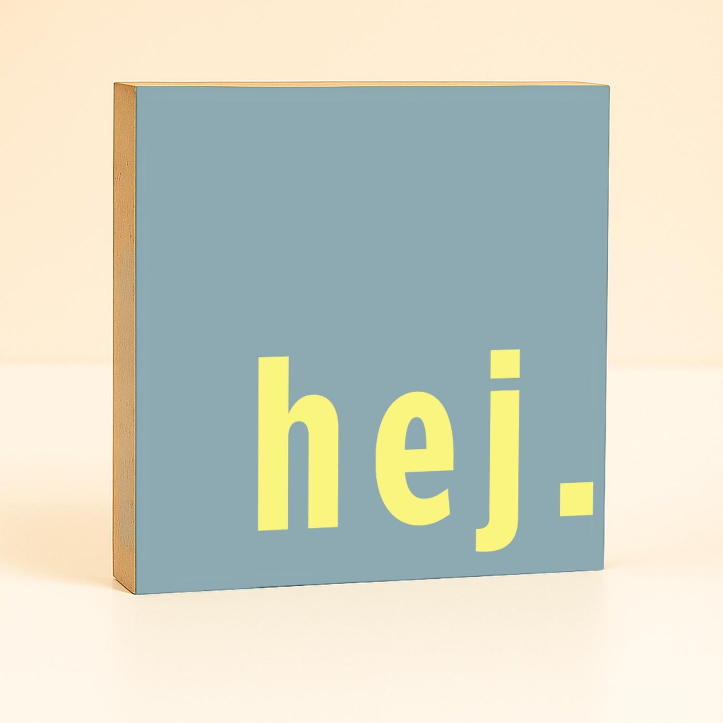 Skandinavische Wanddeko – Hej Holzbild – minimalistische Deko Flur – nordische Deko modern – kleines Geschenk Einzug