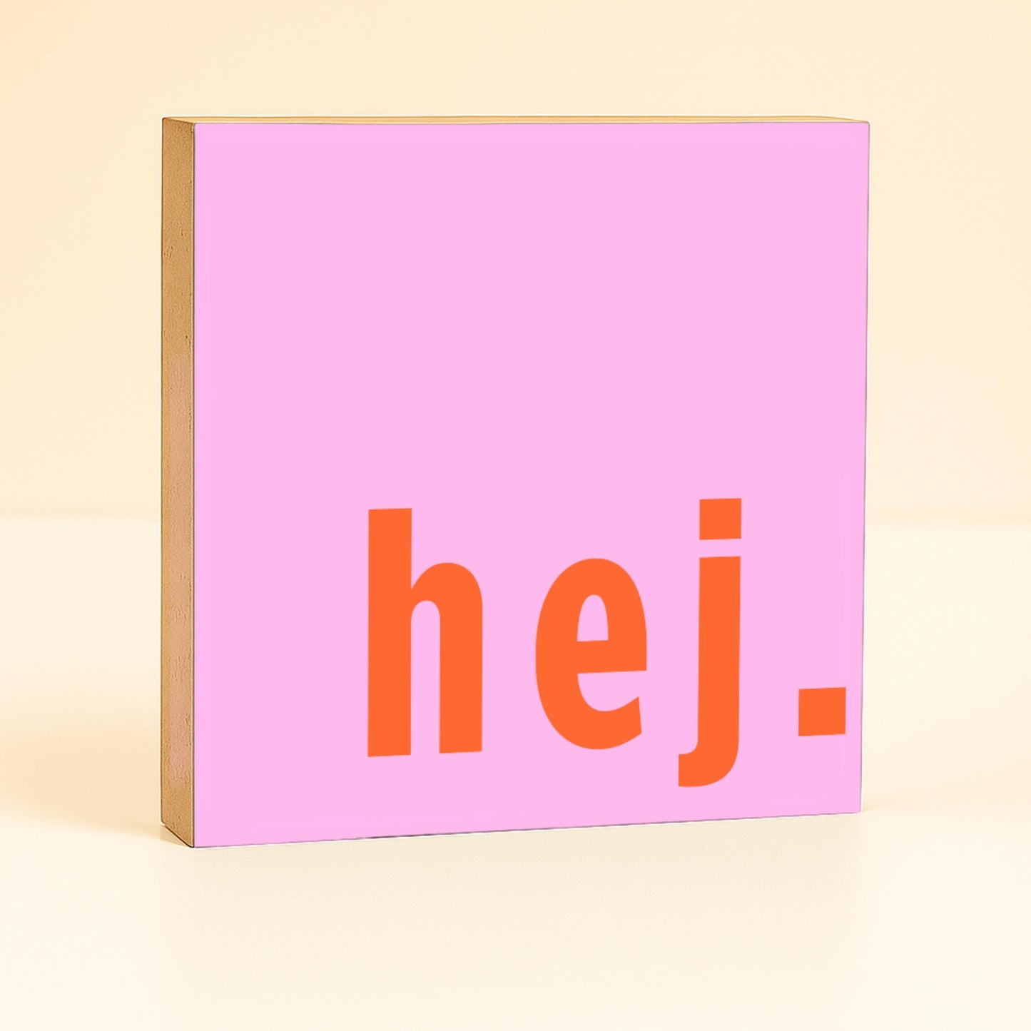 Skandinavische Wanddeko – Hej Holzbild – minimalistische Deko Flur – nordische Deko modern – kleines Geschenk Einzug