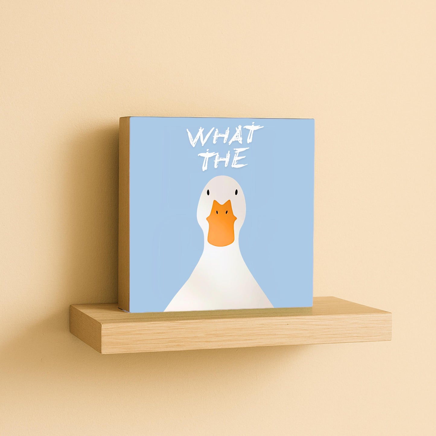 Lustiger Spruch Deko – What the duck – freche Wanddeko – kleines Geschenk lustig – Humor Holzschild
