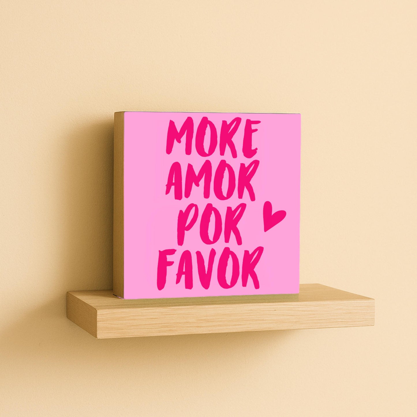 Geschenk für Freund Ehemann – Holzbild mit Spruch – Geschenk für ihn – Mini Art Print 10x10 cm – Romantische Deko Paar - More Amor por Favor
