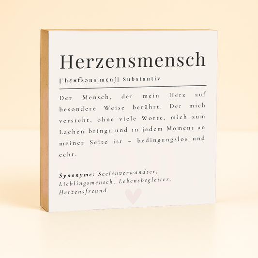 Herzensmensch – 10x10 cm Mini Art Print – kleines Geschenk zum Hinstellen & Aufhängen