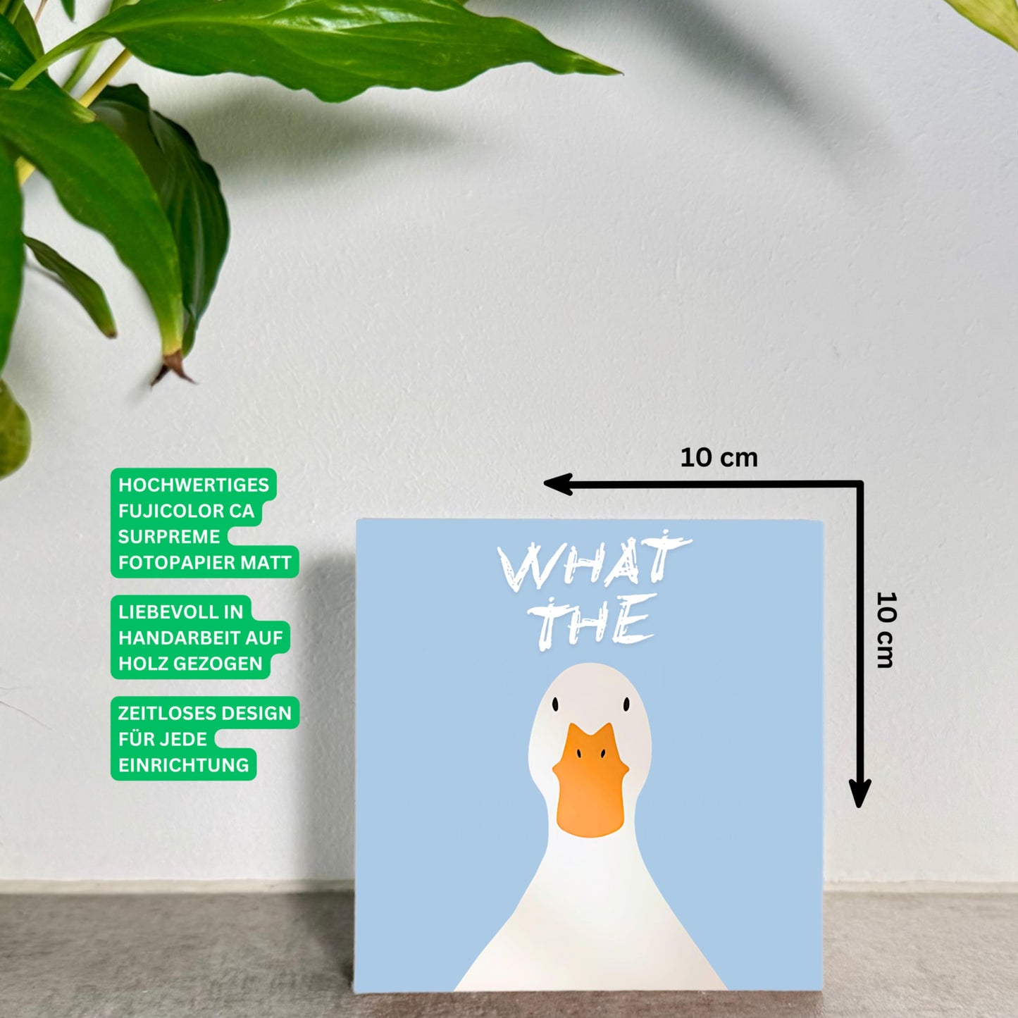 Lustiger Spruch Deko – What the duck – freche Wanddeko – kleines Geschenk lustig – Humor Holzschild