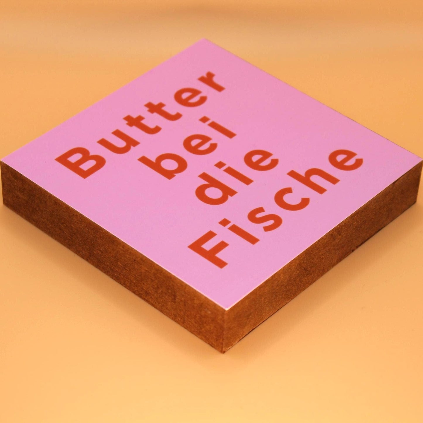 Lustiger Spruch Holzbild – Butter bei die Fische – norddeutsche Deko Küche – Geschenk Norddeutschland – Mini Schild Büro Humor