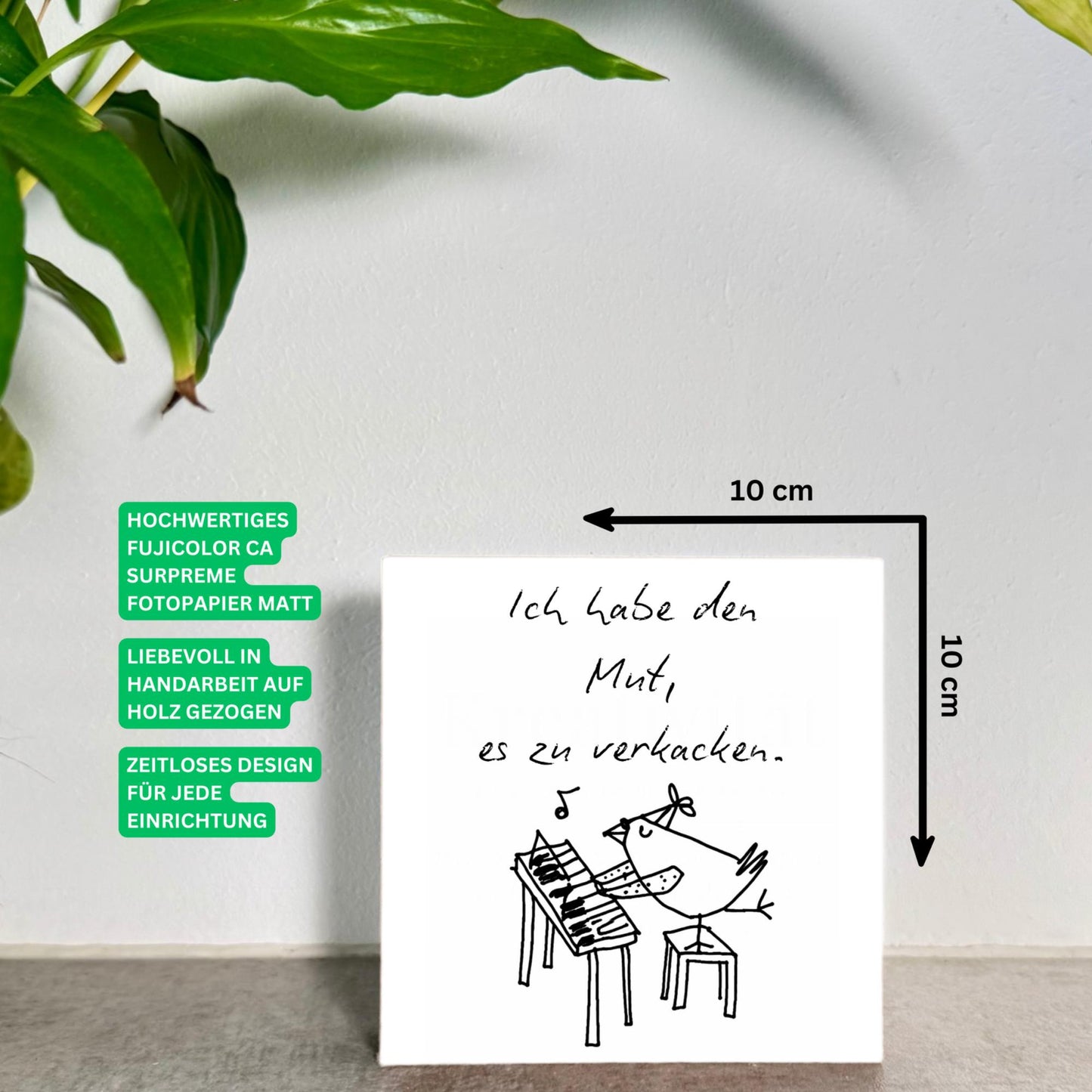 Kleines Holzschild mit Spruch – Mutmacher Sprüche & Worte zur Aufmunterung – Mini Art Print Holzbild – Du schaffst das Geschenk