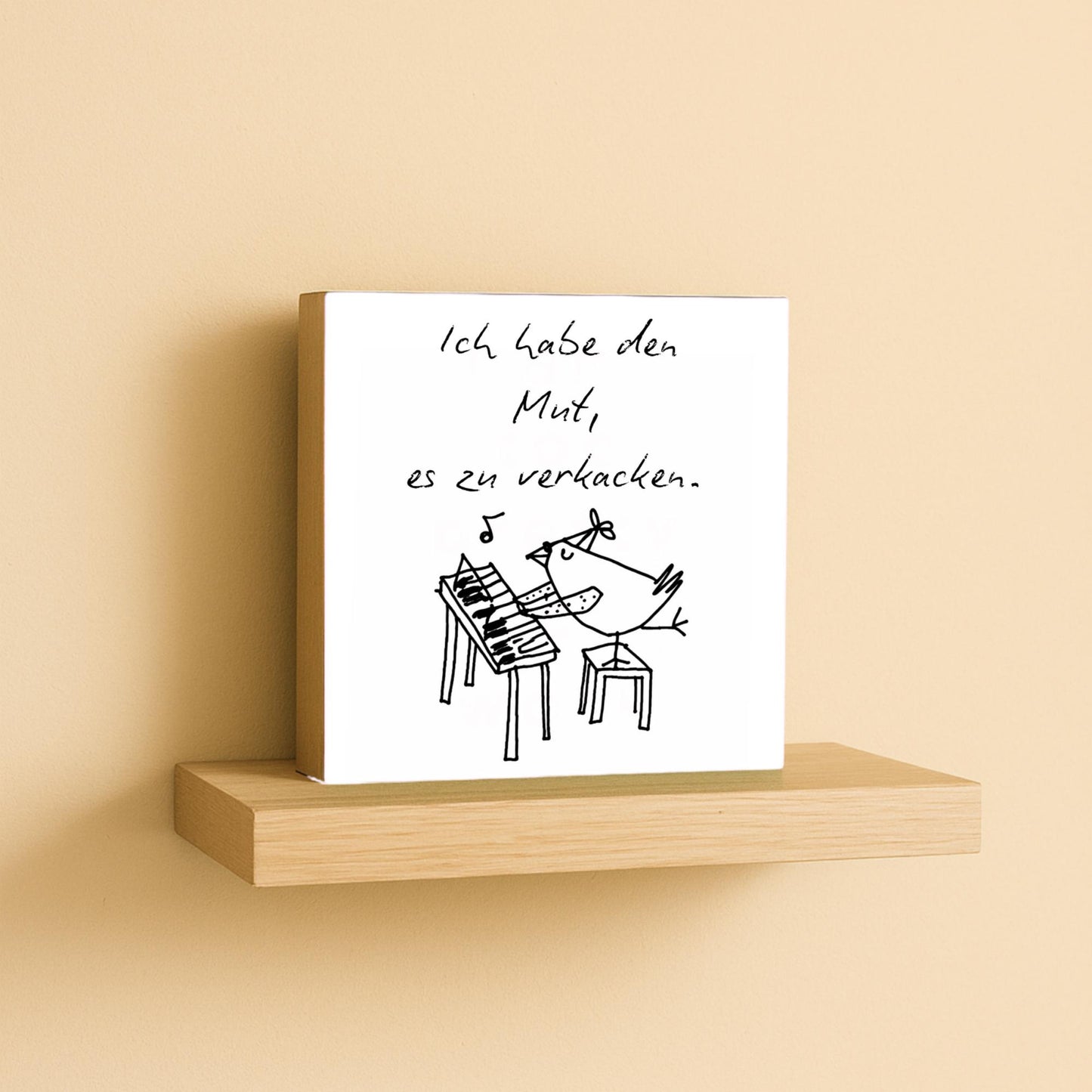 Kleines Holzschild mit Spruch – Mutmacher Sprüche & Worte zur Aufmunterung – Mini Art Print Holzbild – Du schaffst das Geschenk