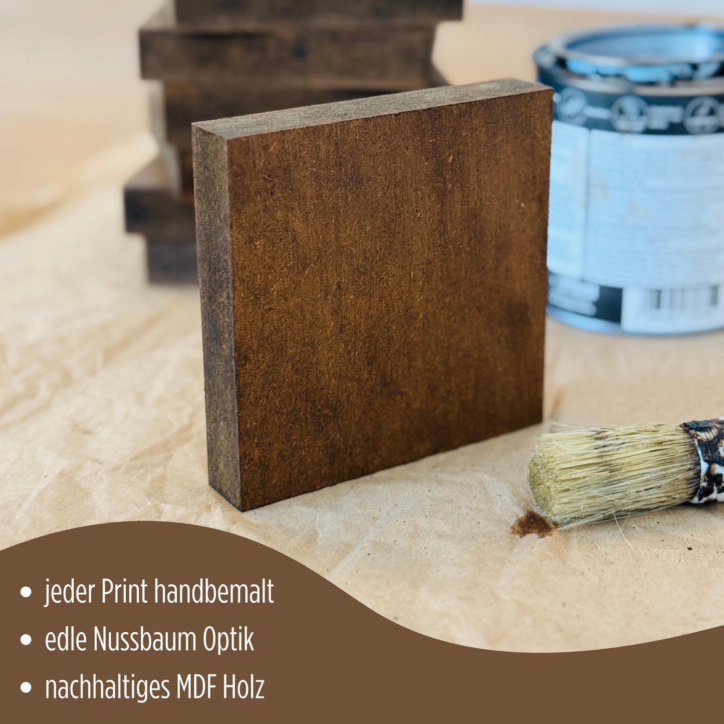 Zebra-Bild fürs Kinderzimmer aus Holz | Süße Babyzimmer-Deko | Geschenk zur Geburt | Mini Art Print 10 × 10 cm