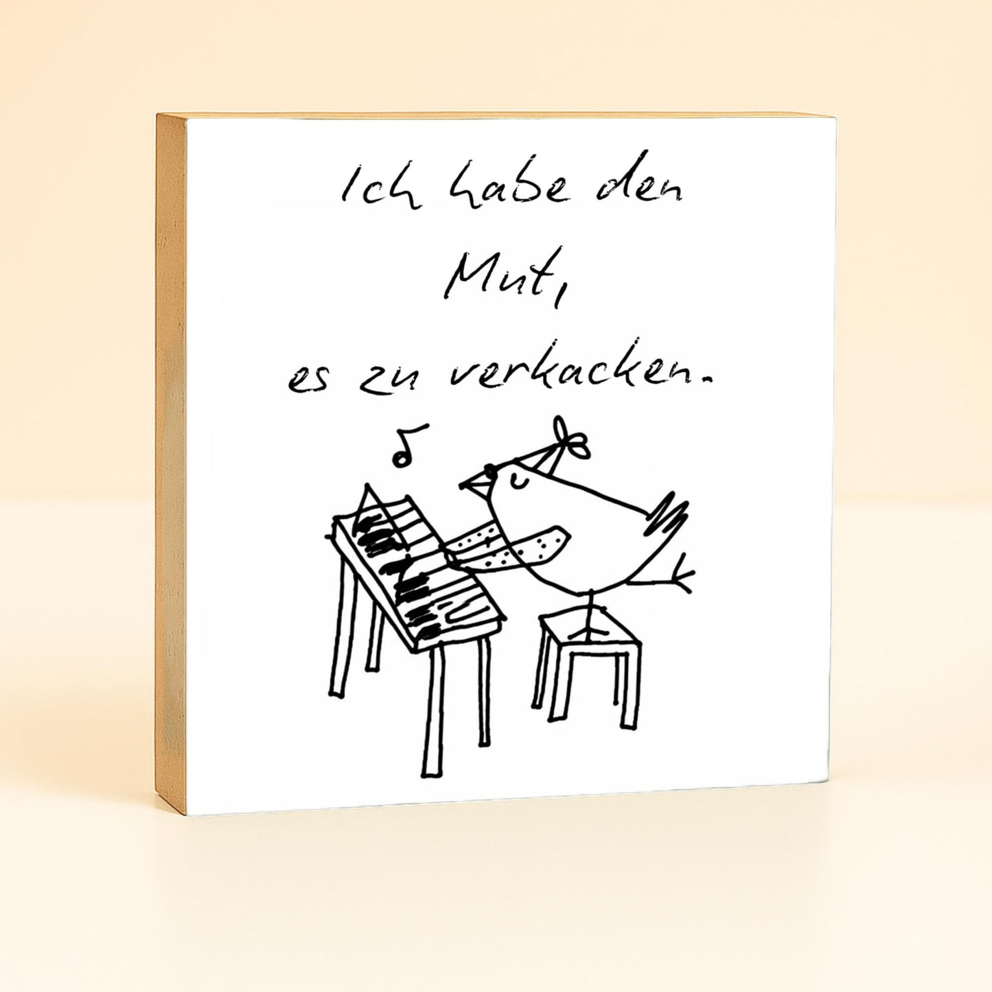 Kleines Holzschild mit Spruch – Mutmacher Sprüche & Worte zur Aufmunterung – Mini Art Print Holzbild – Du schaffst das Geschenk