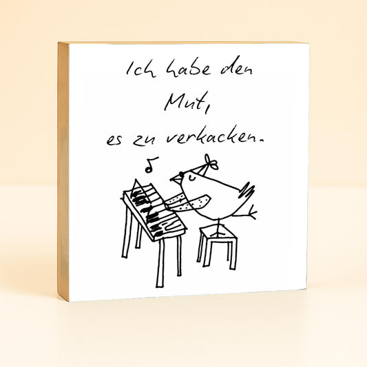 Kleines Holzschild mit Spruch – Mutmacher Sprüche & Worte zur Aufmunterung – Mini Art Print Holzbild – Du schaffst das Geschenk