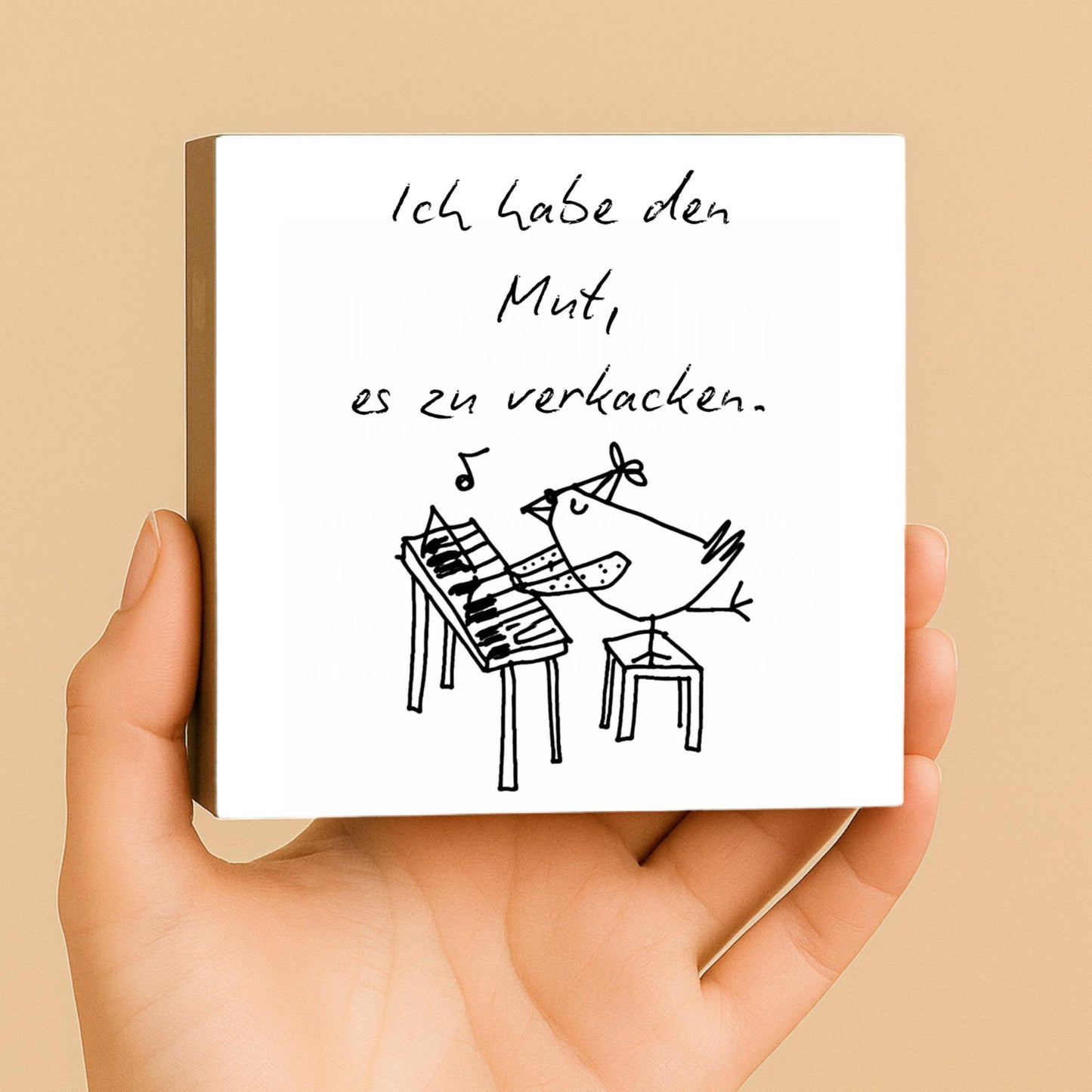 Kleines Holzschild mit Spruch – Mutmacher Sprüche & Worte zur Aufmunterung – Mini Art Print Holzbild – Du schaffst das Geschenk
