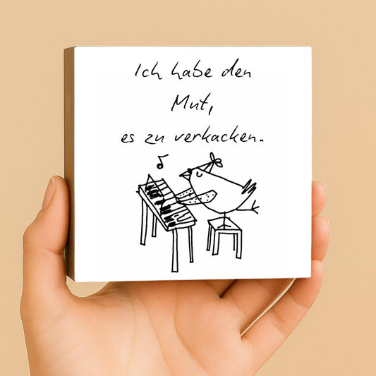 Kleines Holzschild mit Spruch – Mutmacher Sprüche & Worte zur Aufmunterung – Mini Art Print Holzbild – Du schaffst das Geschenk